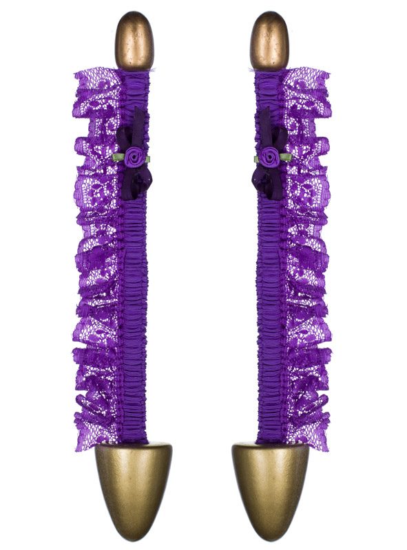 Purple Passion-Purple Grosgrain Ribbon trimmed with purple lace
Purple bow with Violet Satin Rosette